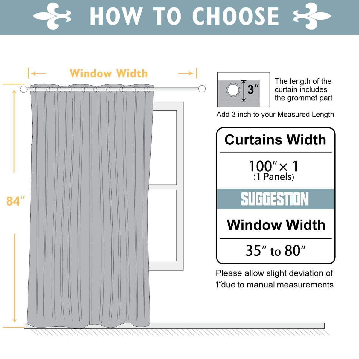 84 Inches Long Sliding Door Curtains L46855