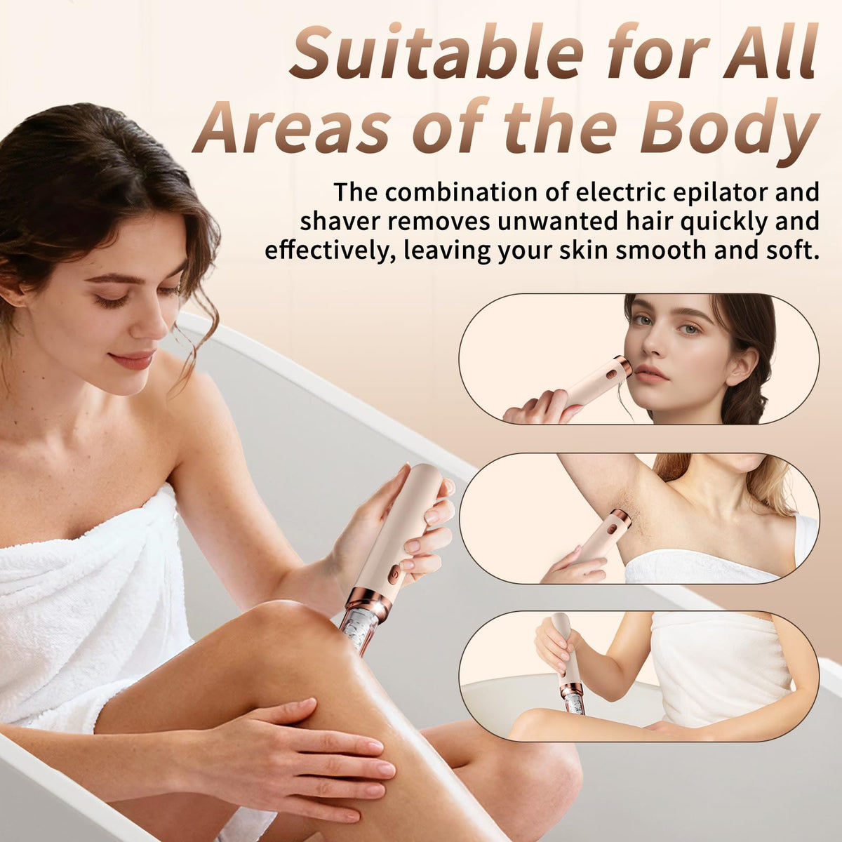 2-in-1 Rechargeable Epilator with LED Light A7007