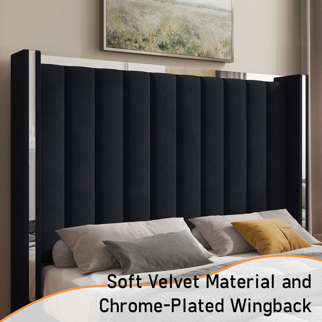 Queen Upholstered Bed Frame with Tall Headboard Q94619