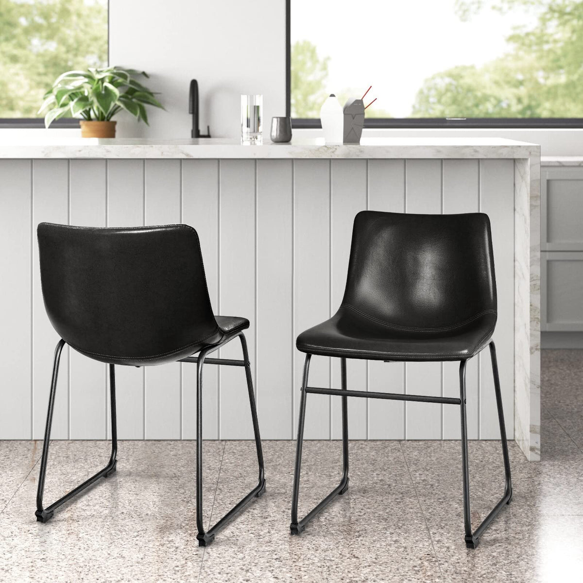 Faux Leather Bar Stools Set of 2 W319202