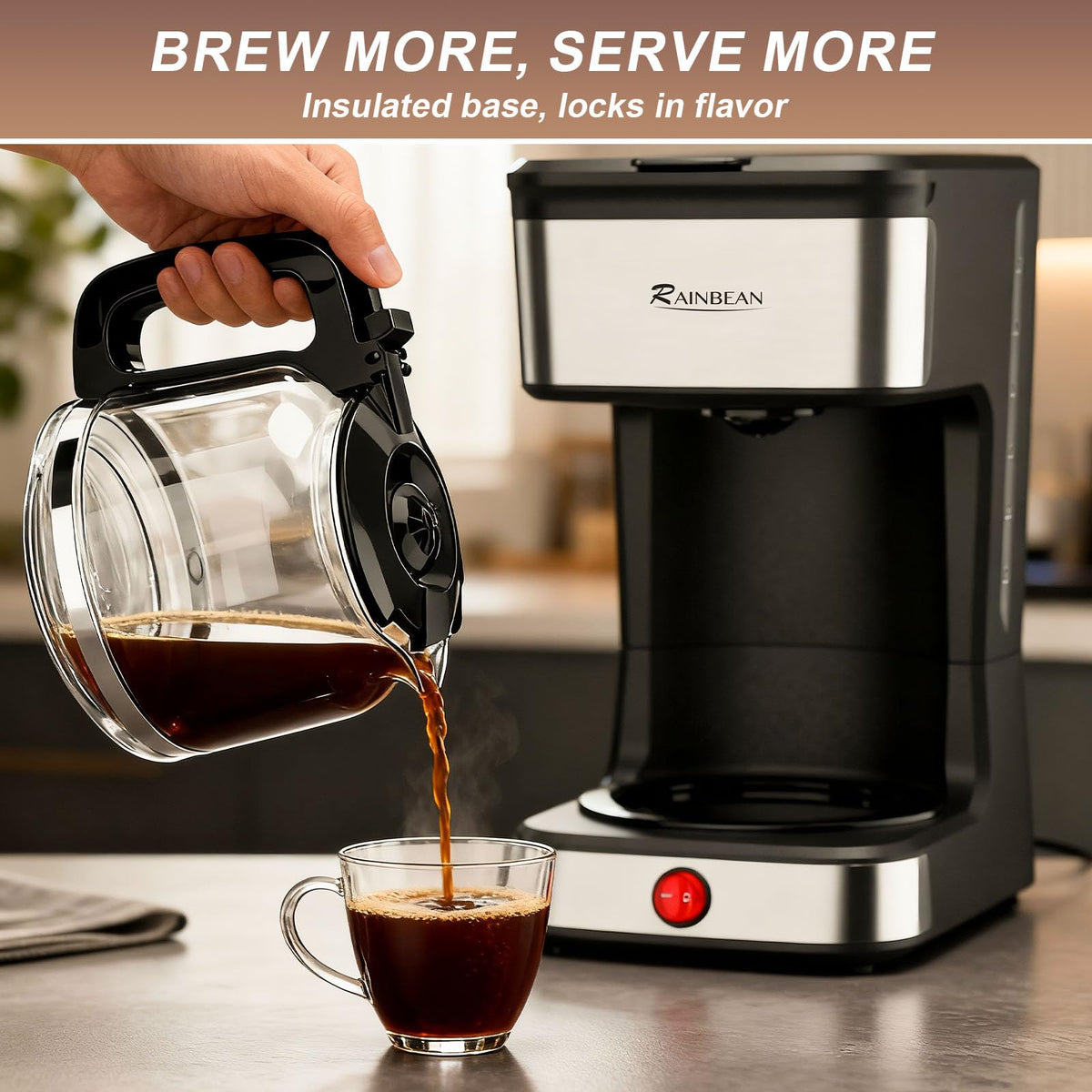 12-Cup Drip Coffee Maker with Glass Carafe L8581