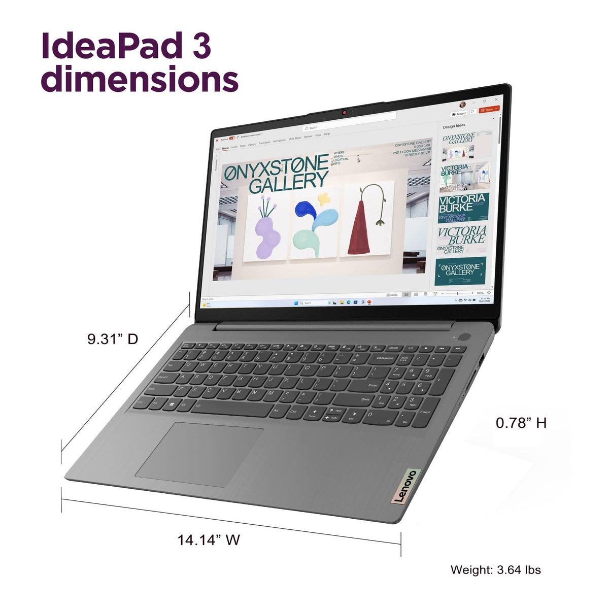 15.6" FHD Touchscreen Laptop 16GB RAM 256GB SSD Intel Core i3 Grey C9662