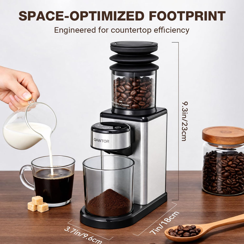 Conical Burr Coffee Bean Grinder, 25 Precise Settings, Anti-Static N694065