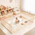 Foldable Wooden Playpen with Gate B92390