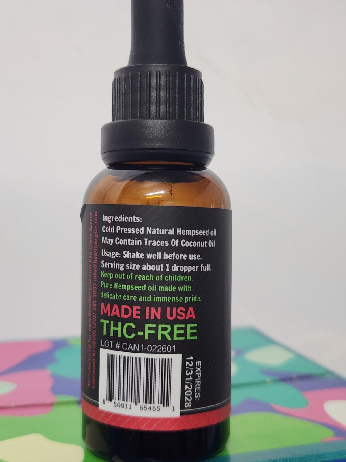 Hemp Oil Drops 5 Pack Cold Pressed Vegan Z3228