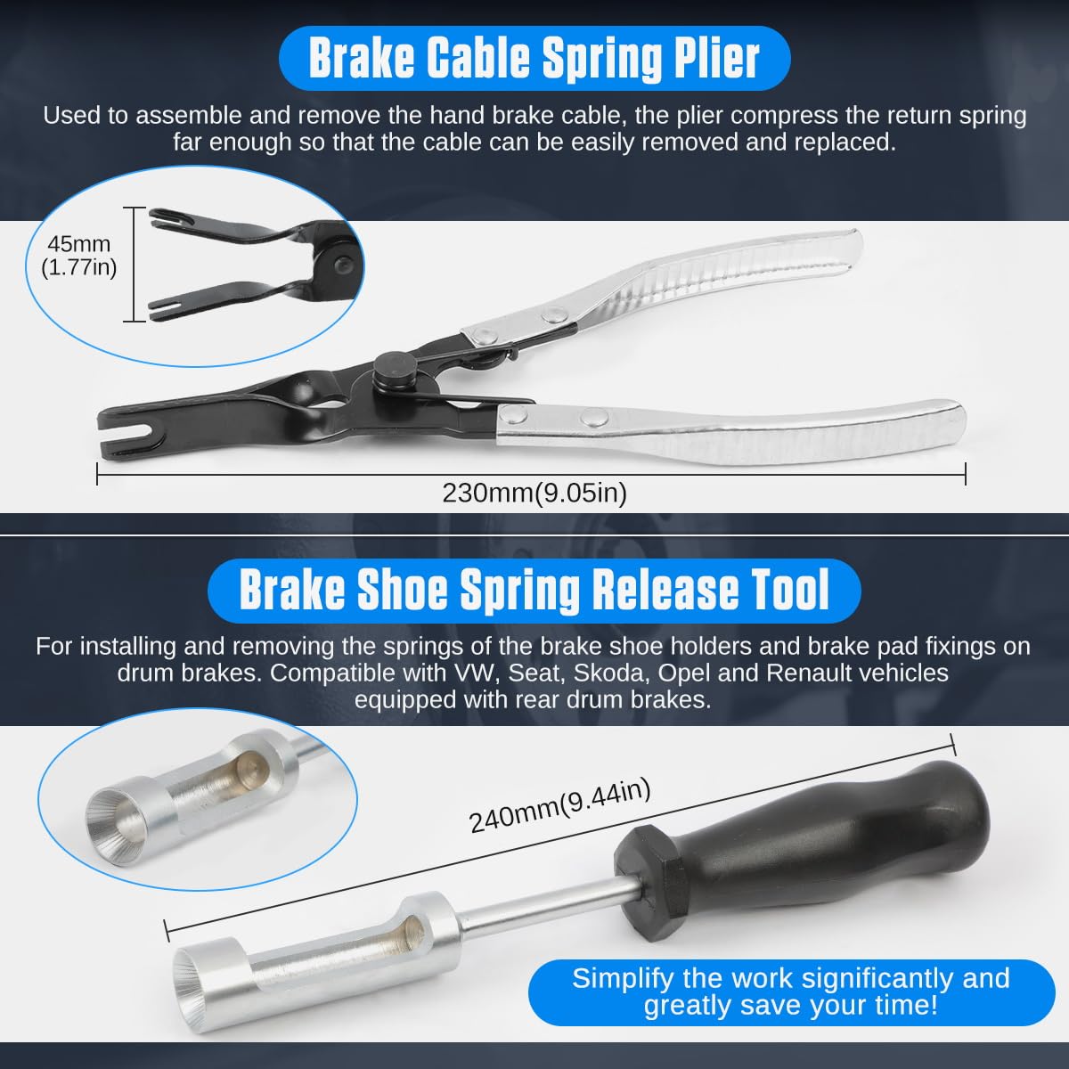 15 Pc Drum & Disc Brake Tool Kit K45373