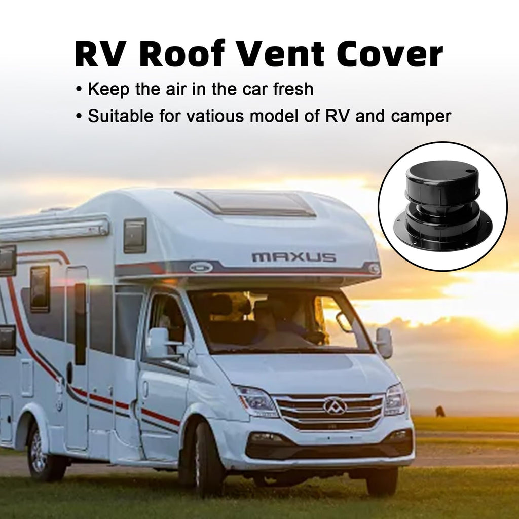 RV Plumbing Vent Caps Kit 2Pcs Plastic Roof Sewer Vent Cover Caps Black G432
