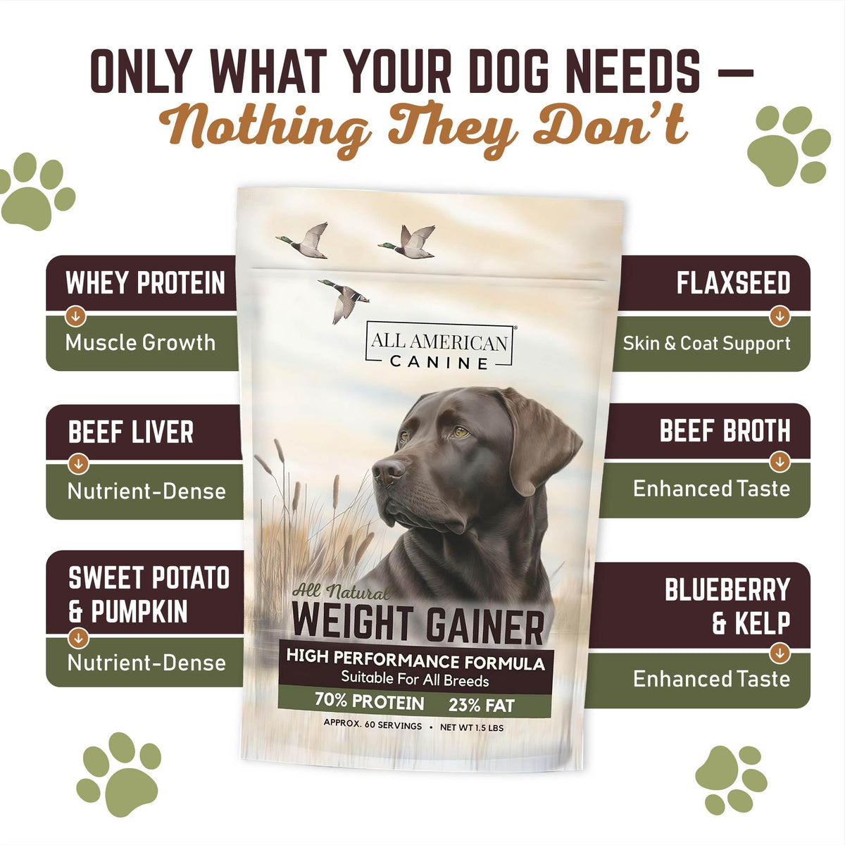 High Calorie Dog Weight Gainer Powder 60 Servings Q71975