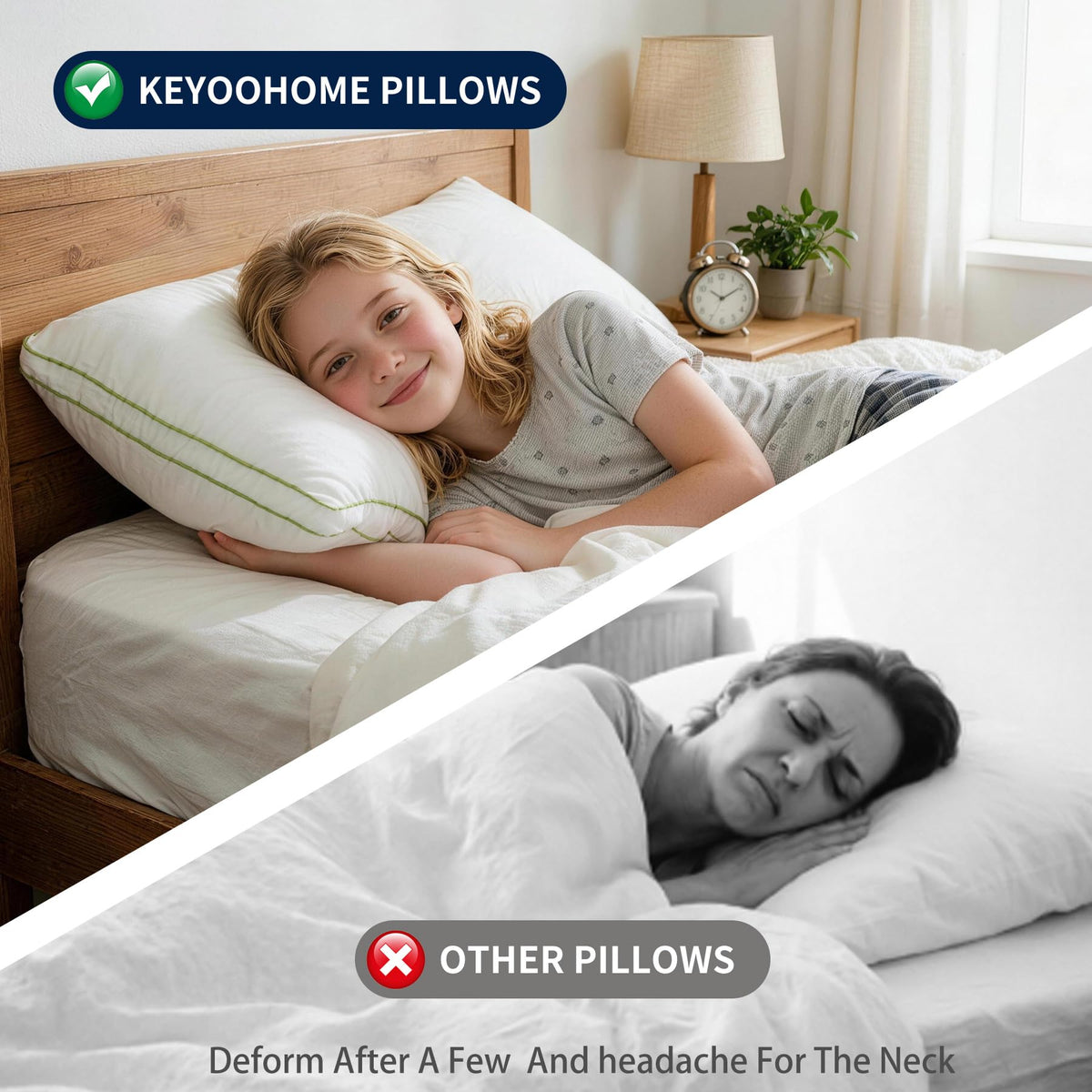 King Size Down Alternative Bed Pillows Set of 2 I5696