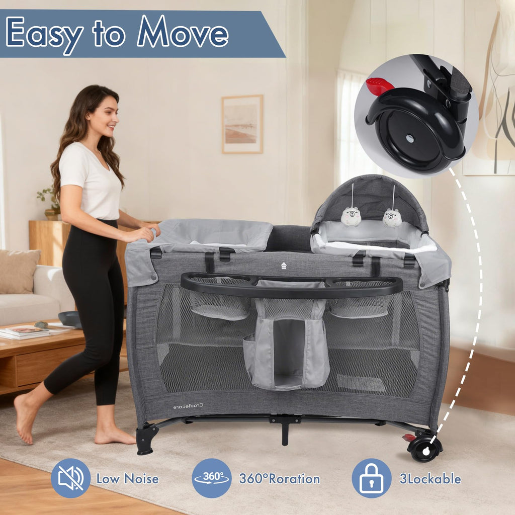 5-in-1 Pack and Play with Bassinet & Changing Table F930115