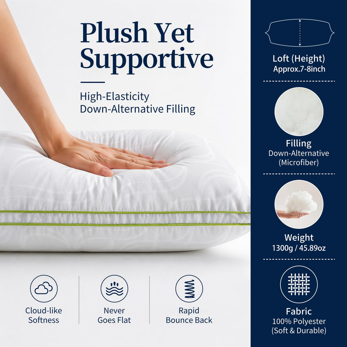 King Size Down Alternative Bed Pillows Set of 2 I5696