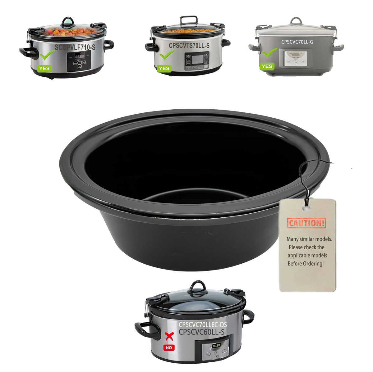 7 Qt Ceramic Slow Cooker Pot R156414