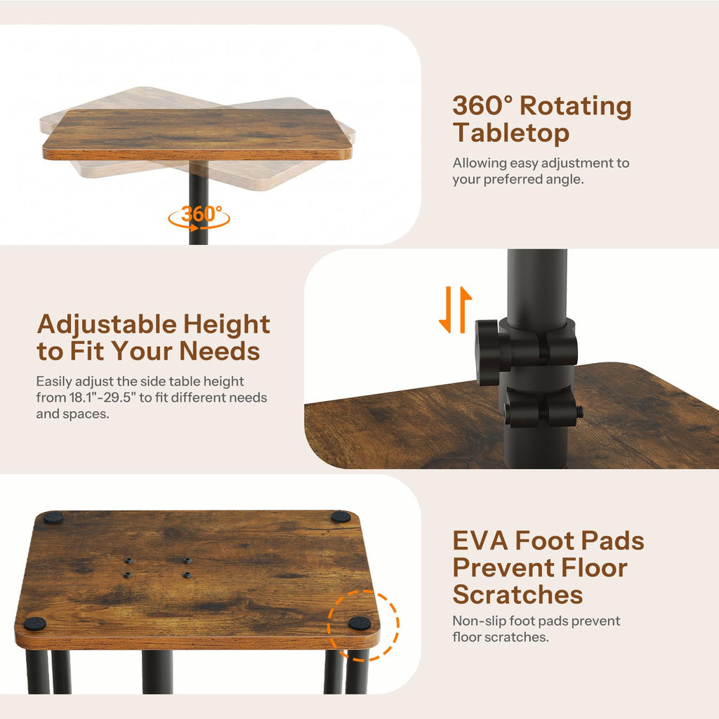 360° Rotating Height Adjustable End Table N609440