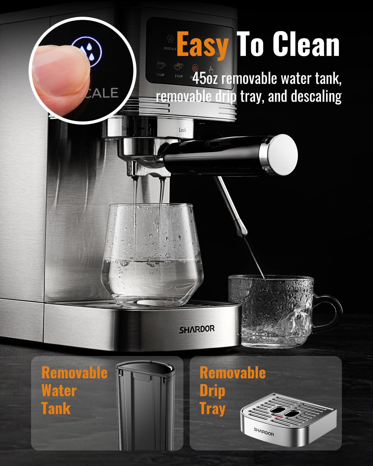 20 Bar Espresso Machine with Milk Frother and Touchscreen Y55490