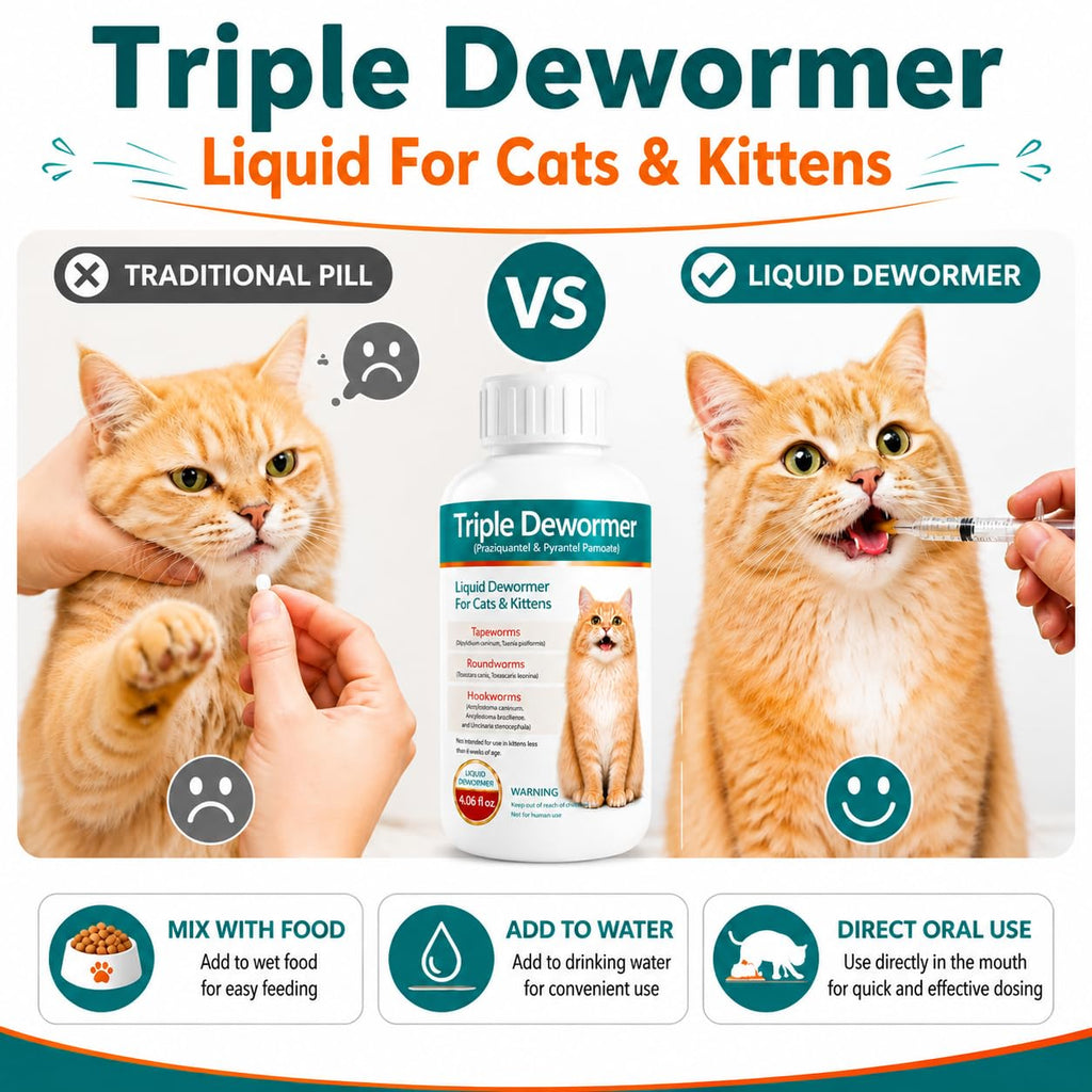 Cat Dewormer Liquid for Tapeworms, Roundworms and Hookworms T146631