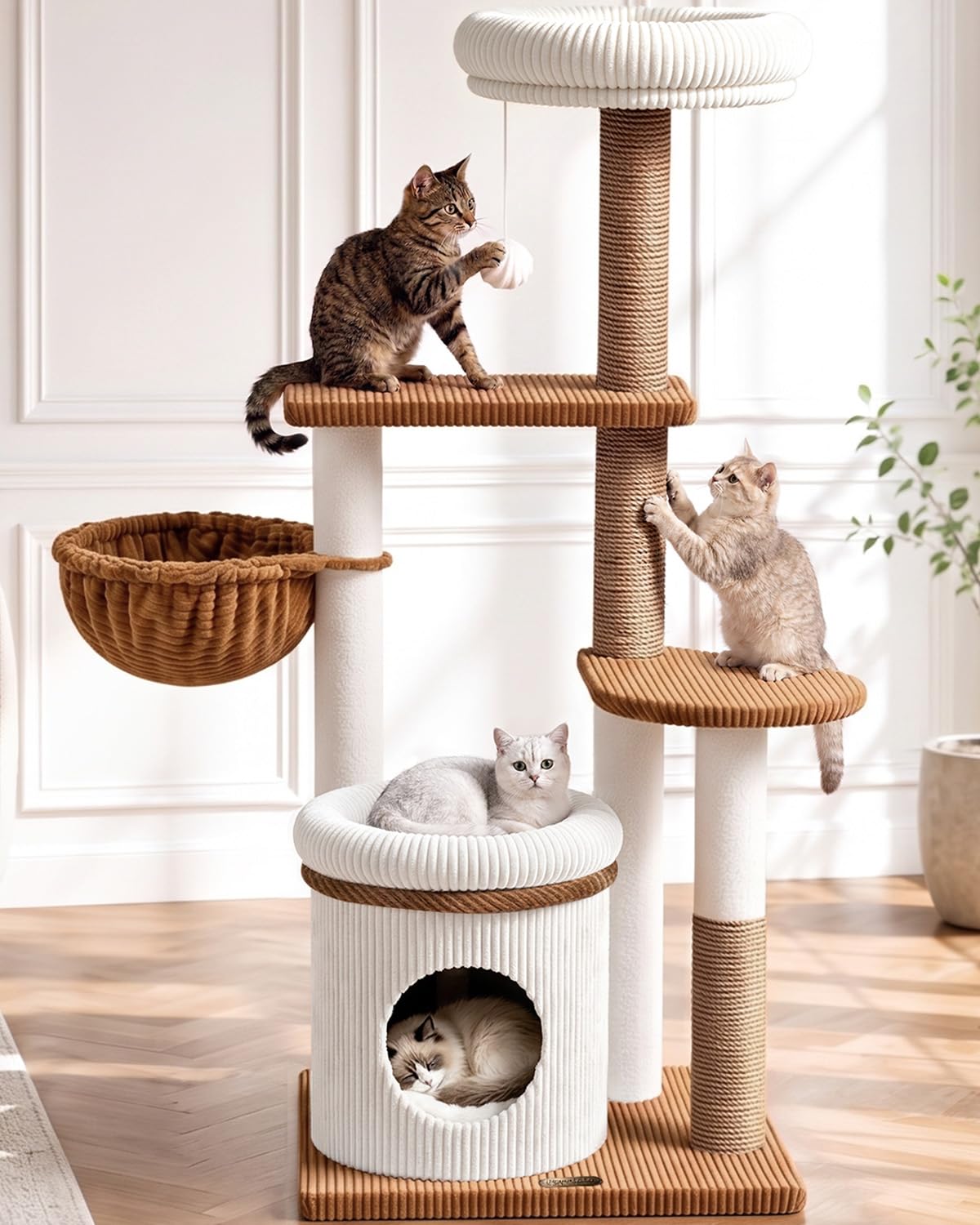 52" Corduroy Cat Tree Tower K9893