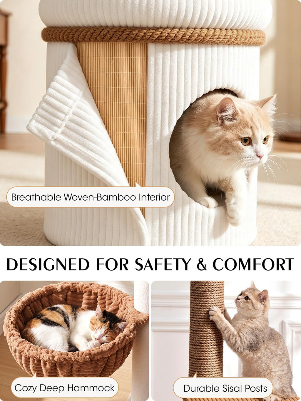 52" Corduroy Cat Tree Tower K9893
