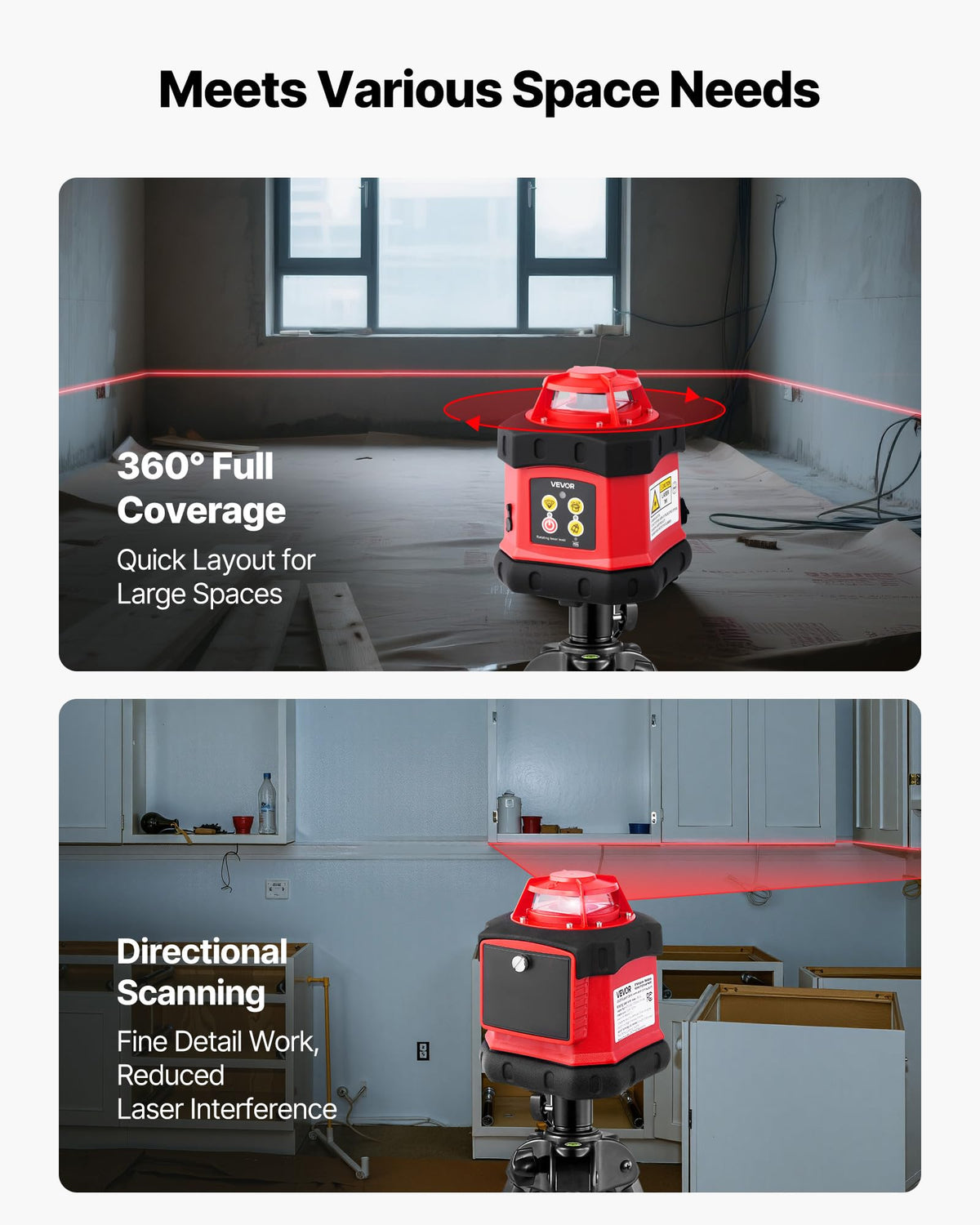 360-Degree Self Leveling Rotary Laser Level Kit with Tripod L379066