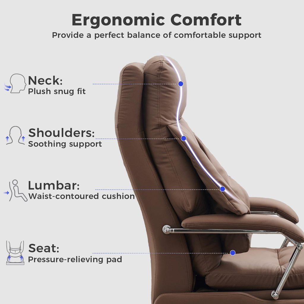 Brown PU Leather Recliner Chair with Footrest 400LBS I21239