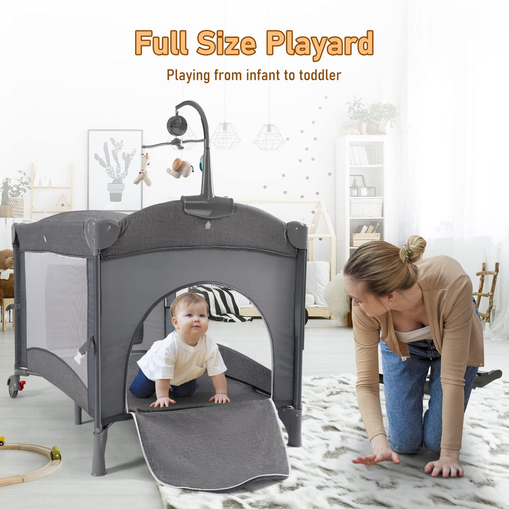 5-in-1 Baby Bassinet Bedside Sleeper Playard K8022