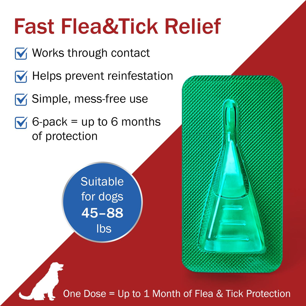 Large Dog Flea and Tick Prevention 6-Month Supply P914