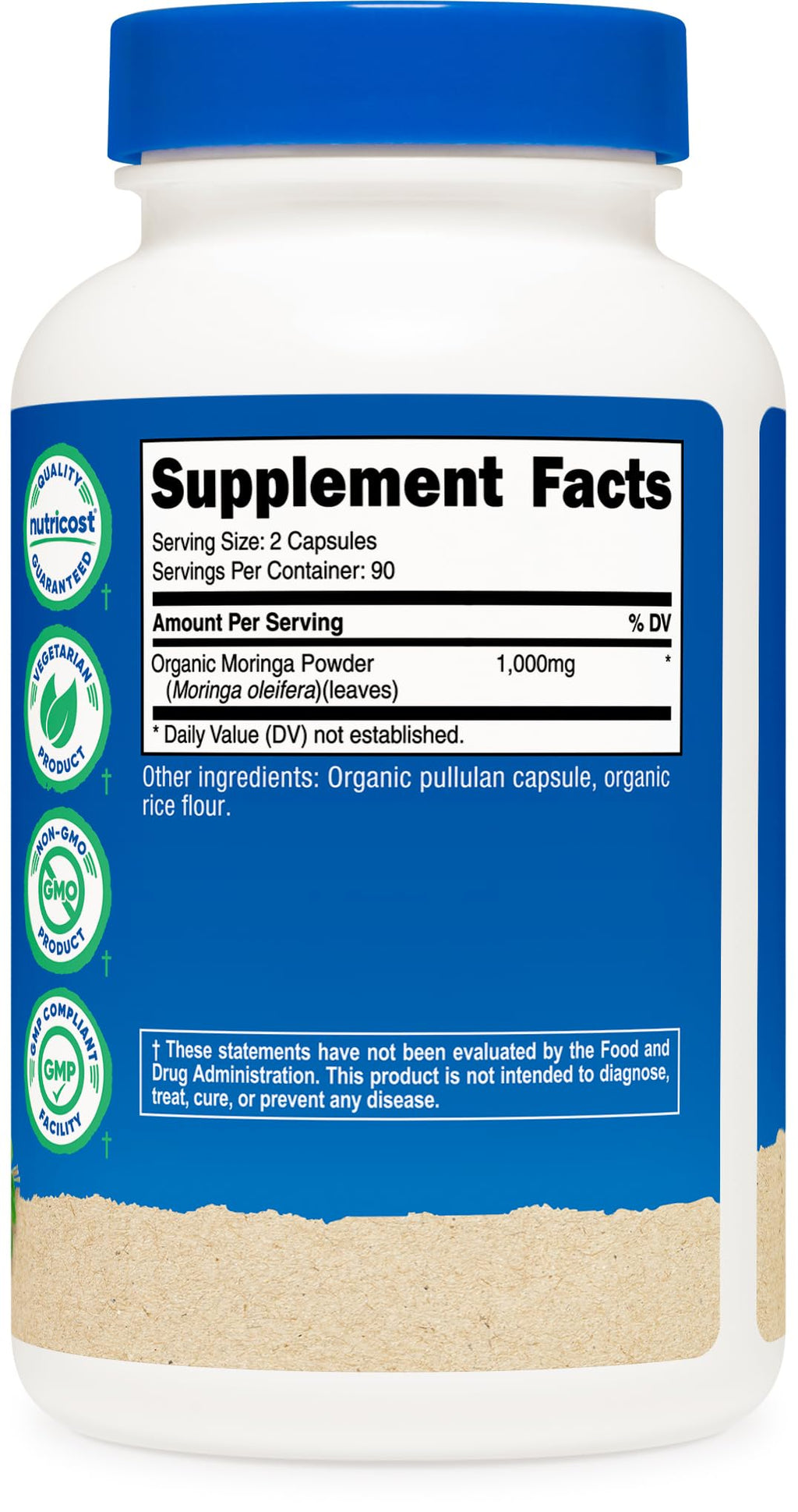 Moringa Capsules 500mg 180 Capsules Gluten Free W523953