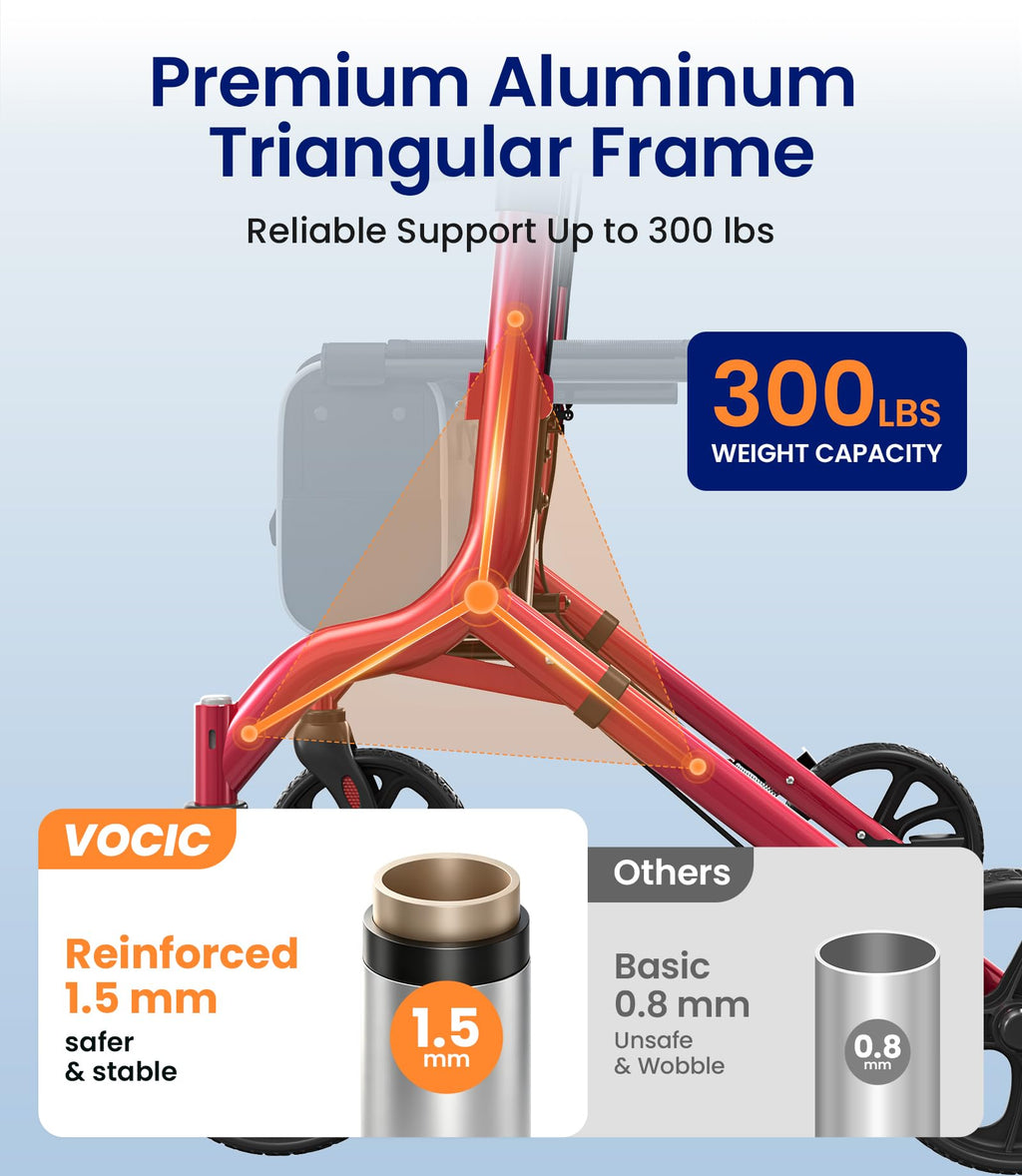 Ultralight Rollator Walker with Seat S57960