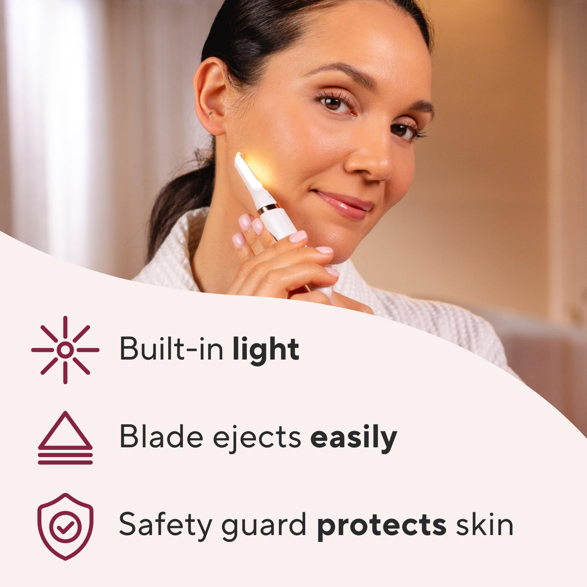 Lighted Electric Facial Exfoliator with 6 Replacement Heads L20327