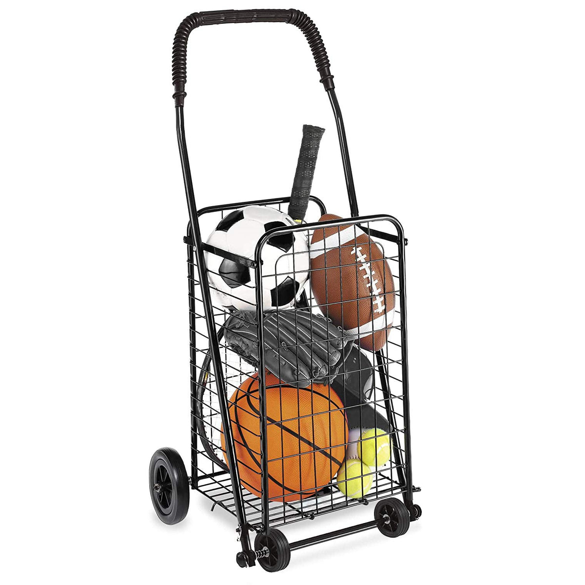 Black Foldable Utility Cart with Wheels T410774
