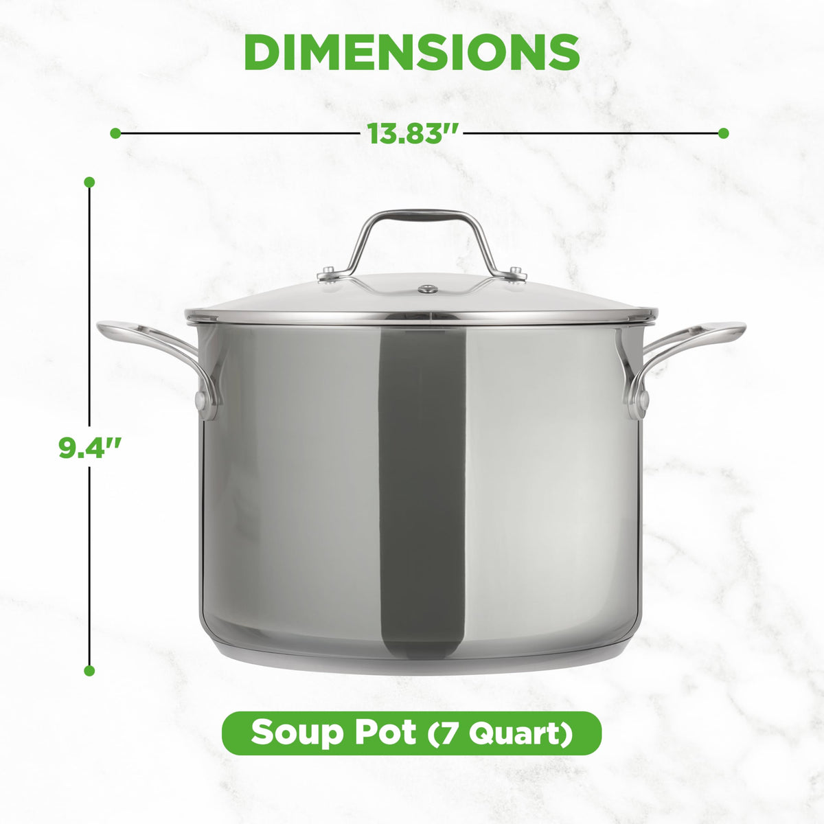8-Quart Stainless Steel Stock Pot with See-Through Lid C80485