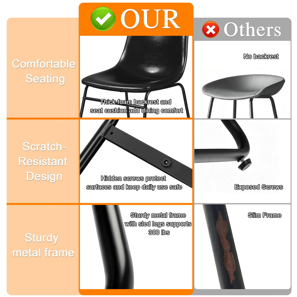 Faux Leather Bar Stools Set of 2 W319202