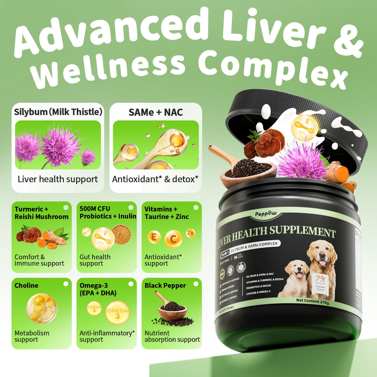 Dog Liver Support Chews with Milk Thistle F734