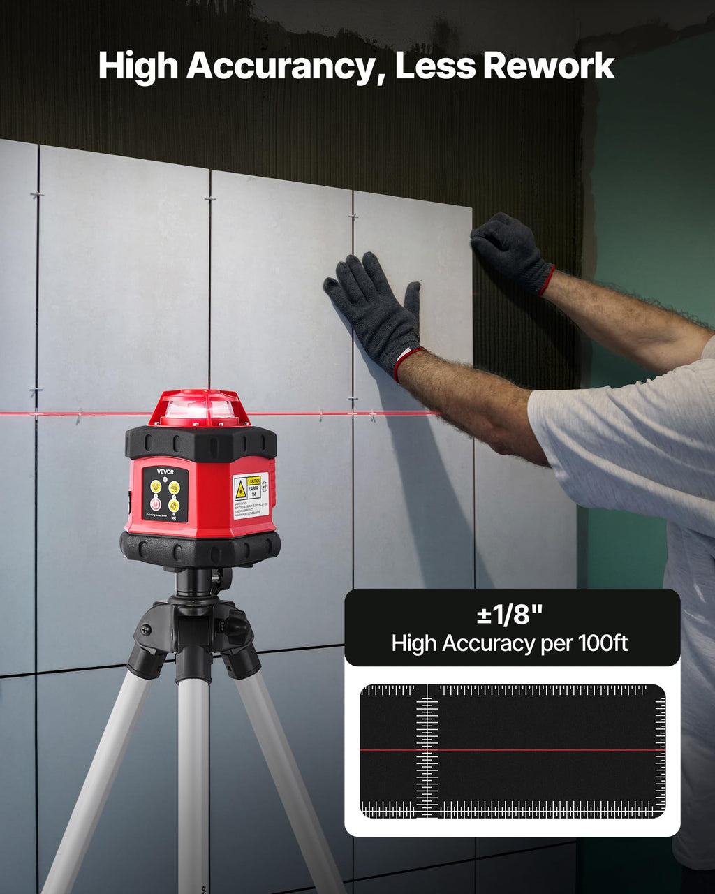 360-Degree Self Leveling Rotary Laser Level Kit with Tripod L379066