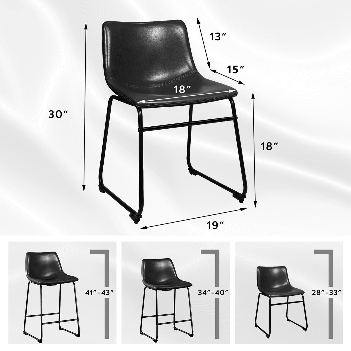 Faux Leather Bar Stools Set of 2 W319202