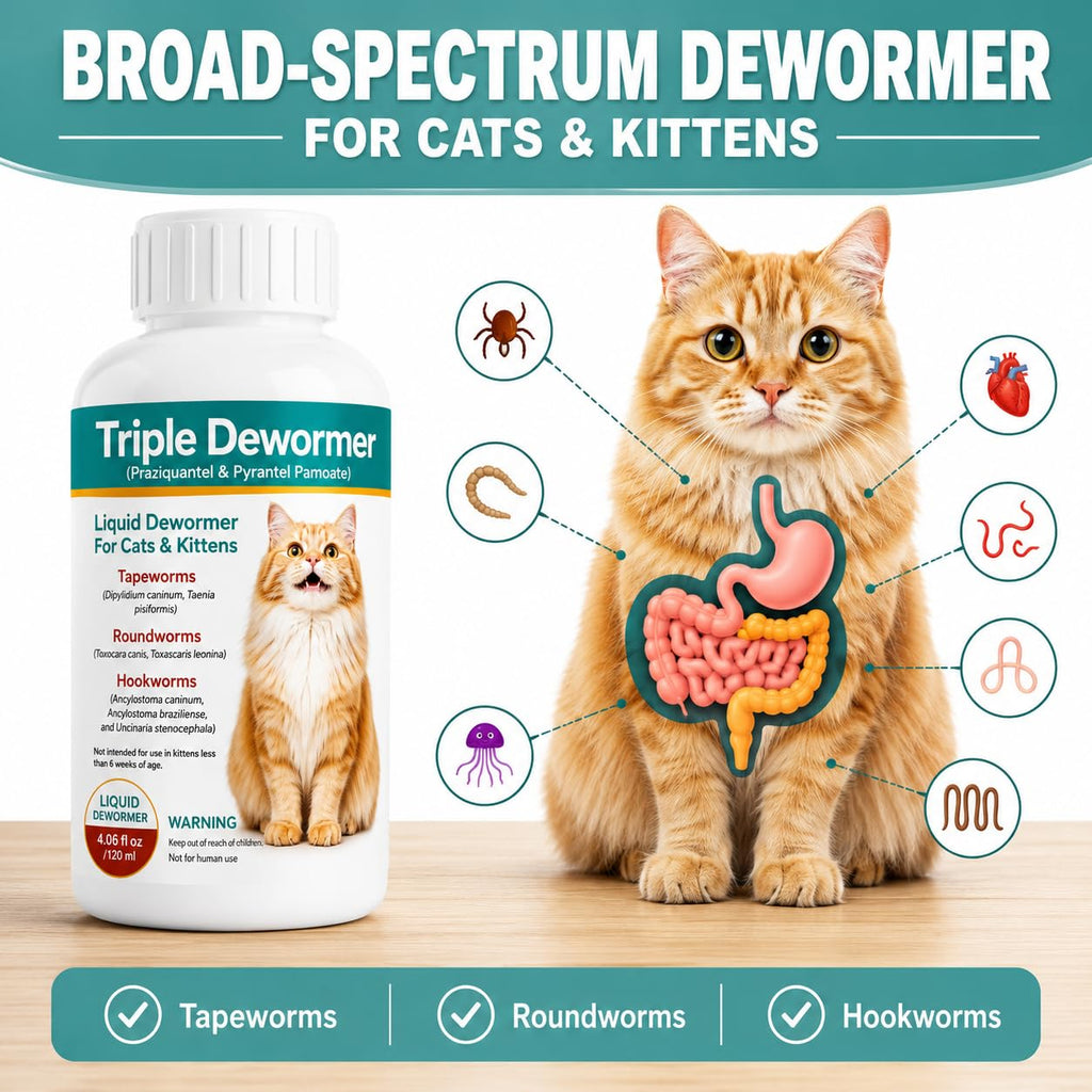 Cat Dewormer Liquid for Tapeworms, Roundworms and Hookworms T146631