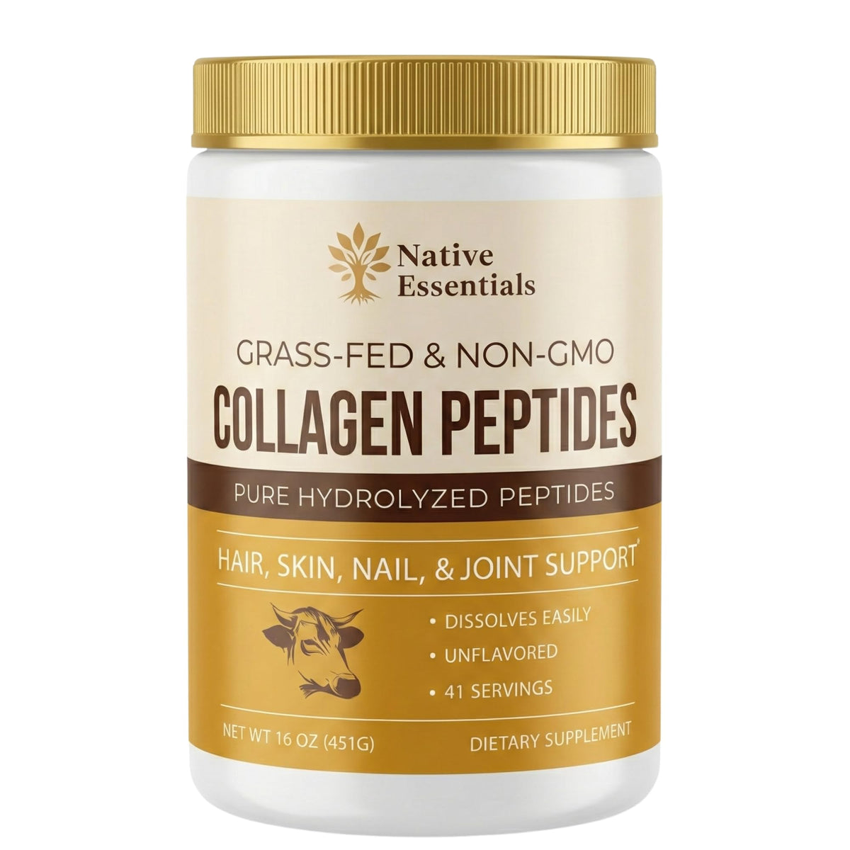 Grass Fed Hydrolyzed Multi Collagen Peptides Powder 16oz L23696