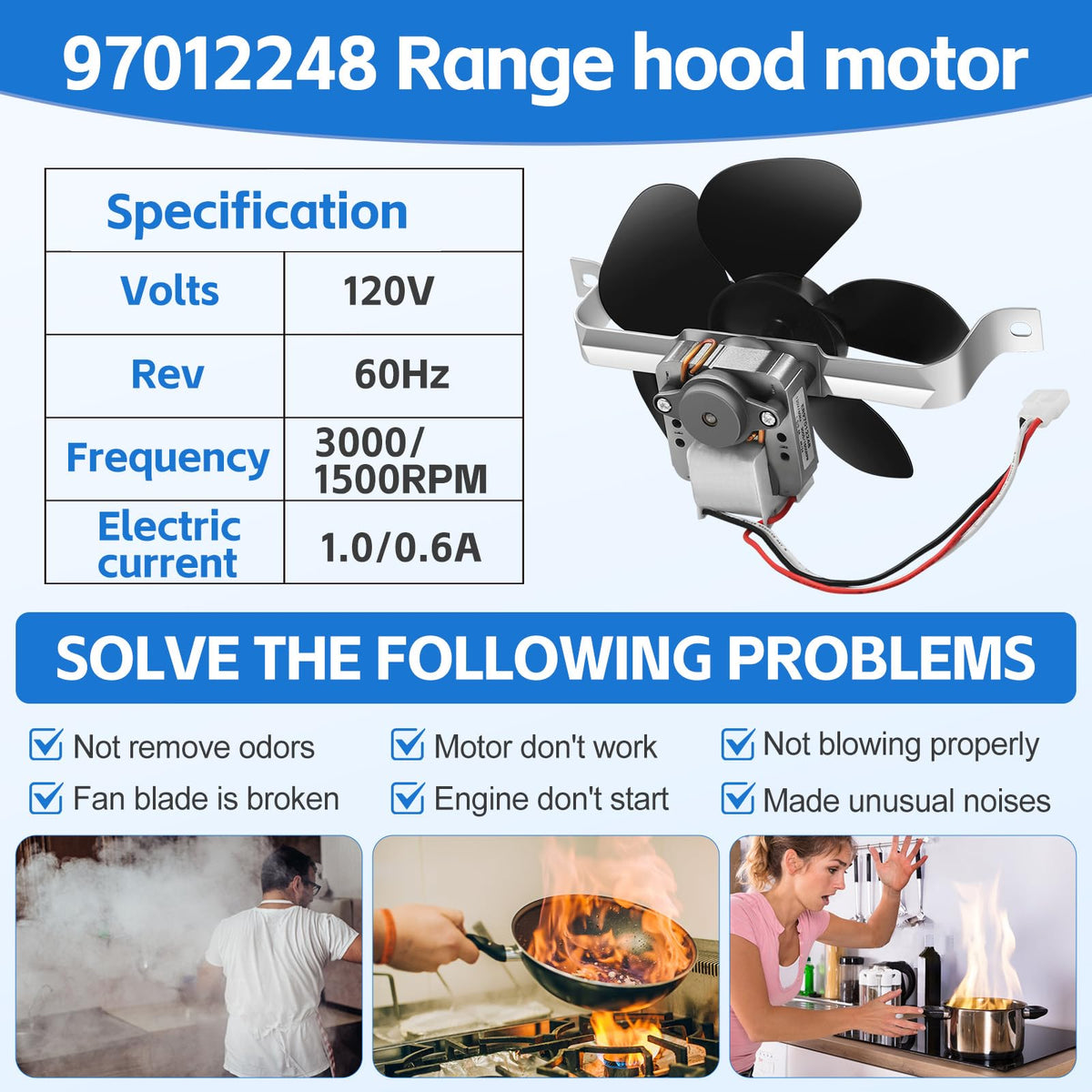 Range Hood Fan Motor Replacement Kit W46272