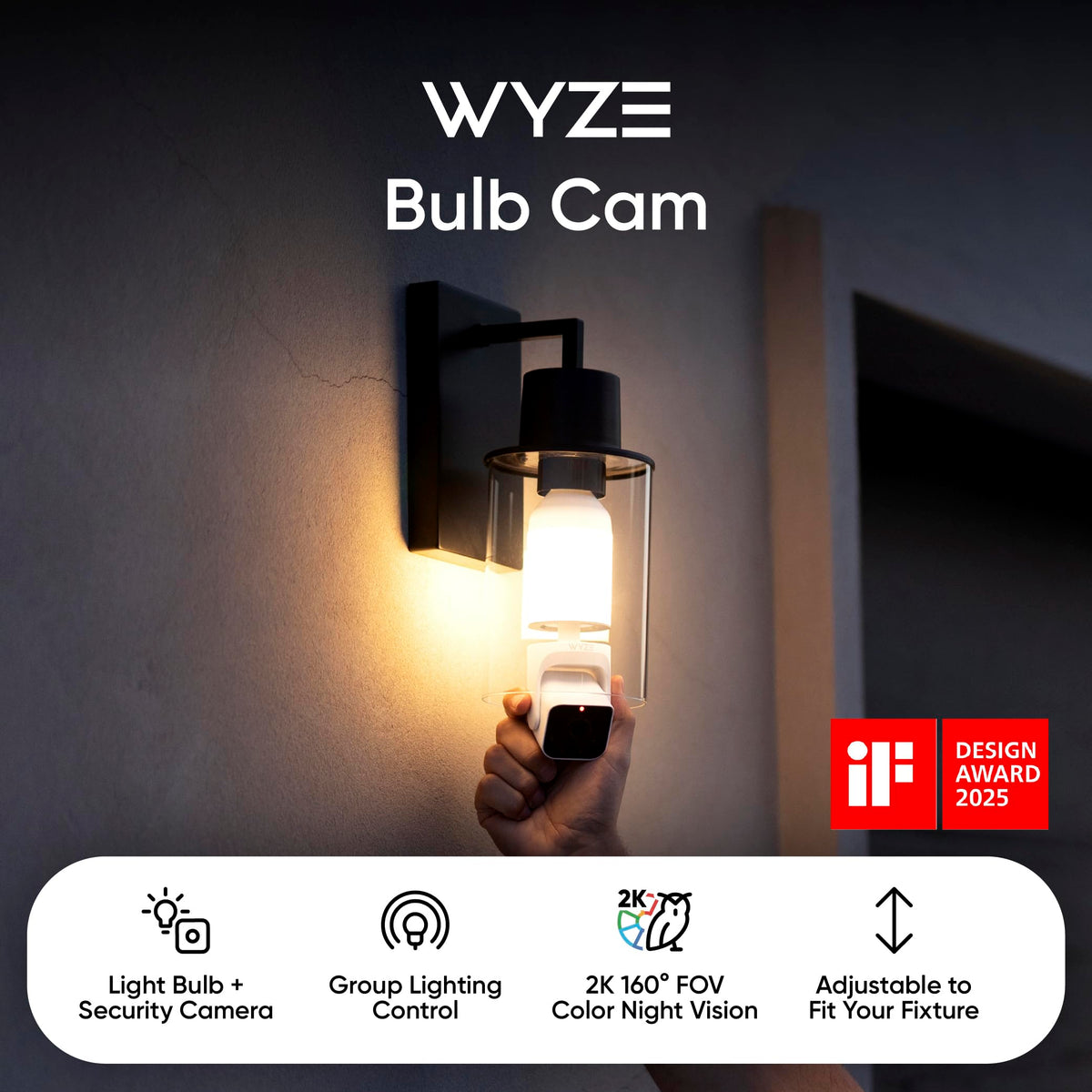 2K HD Smart Light Bulb Security Camera Z26981