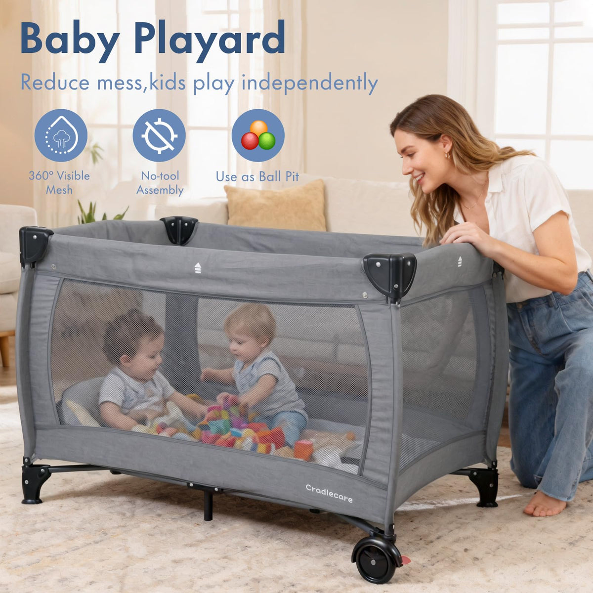 5-in-1 Pack and Play with Bassinet & Changing Table F930115
