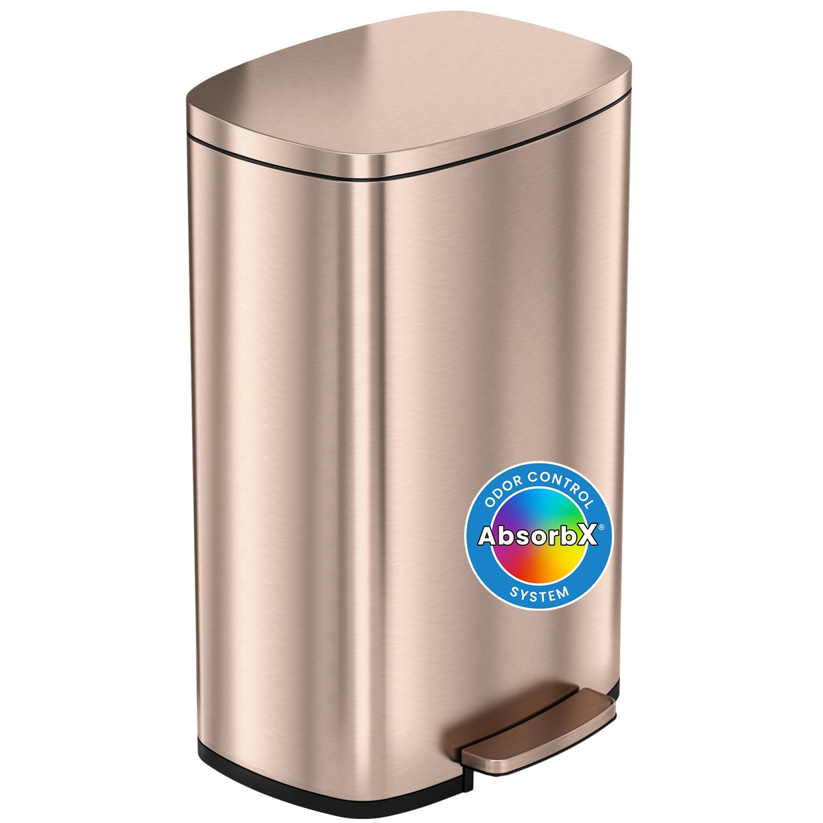 13.2 Gallon Rose Gold Stainless Steel Step Trash Can T810