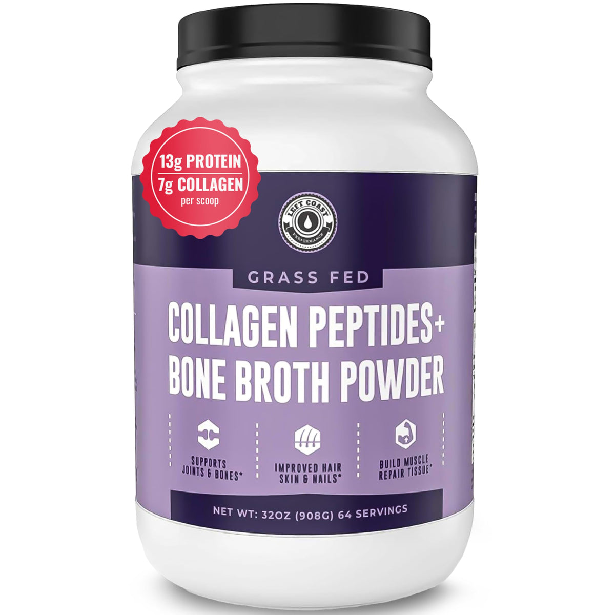 Collagen Bone Broth Powder, Unflavored, 2lb L499