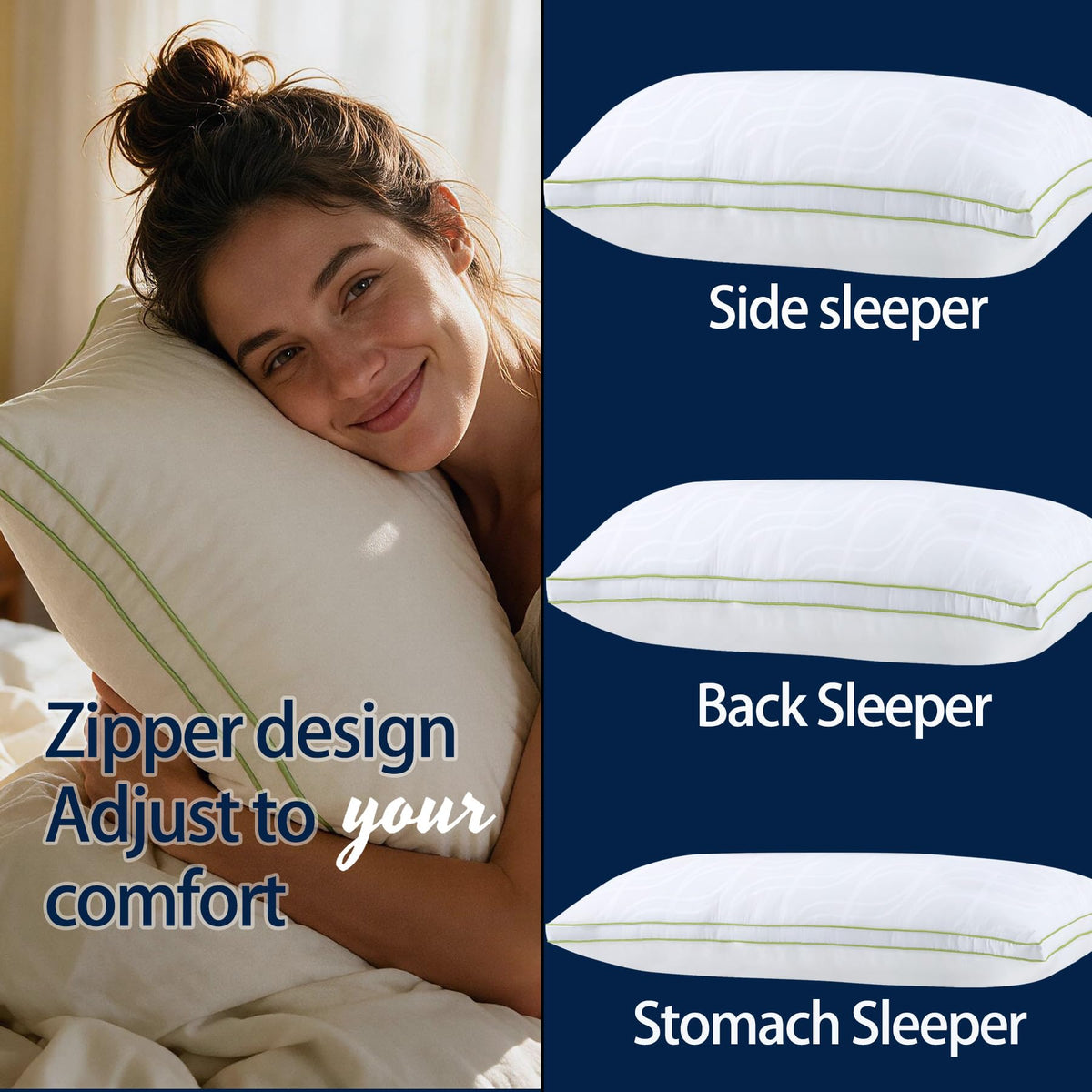 King Size Down Alternative Bed Pillows Set of 2 I5696