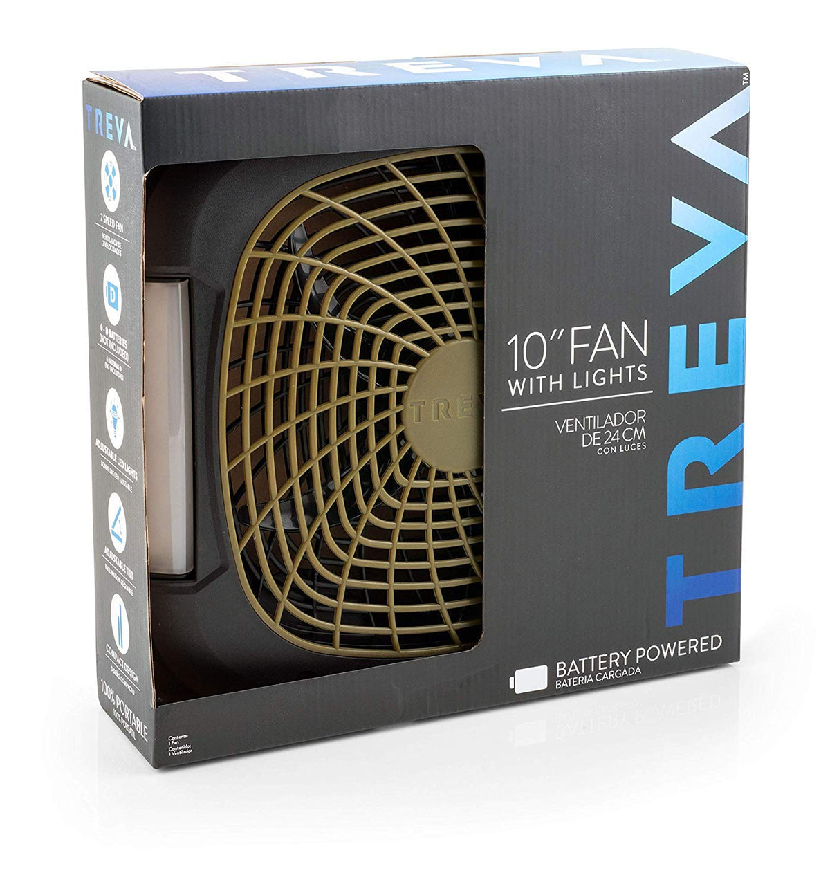 10 in Portable Fan with LED Lights P5101