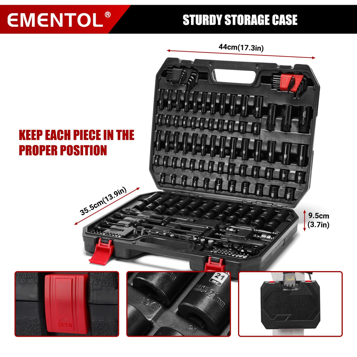 189-Piece Impact Socket Set, 1/4" & 3/8" Drive Metric and SAE A2285
