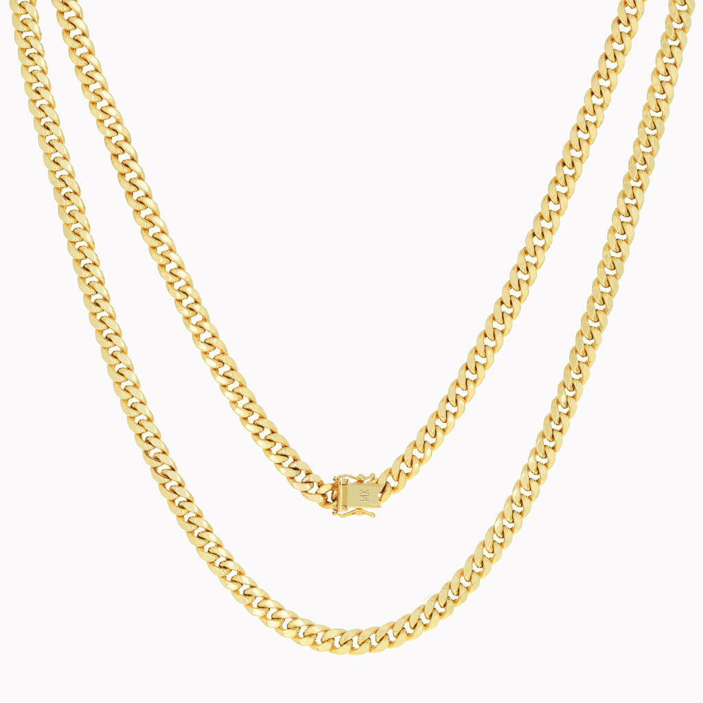 14k Yellow Gold Cuban Chain Necklace L610135