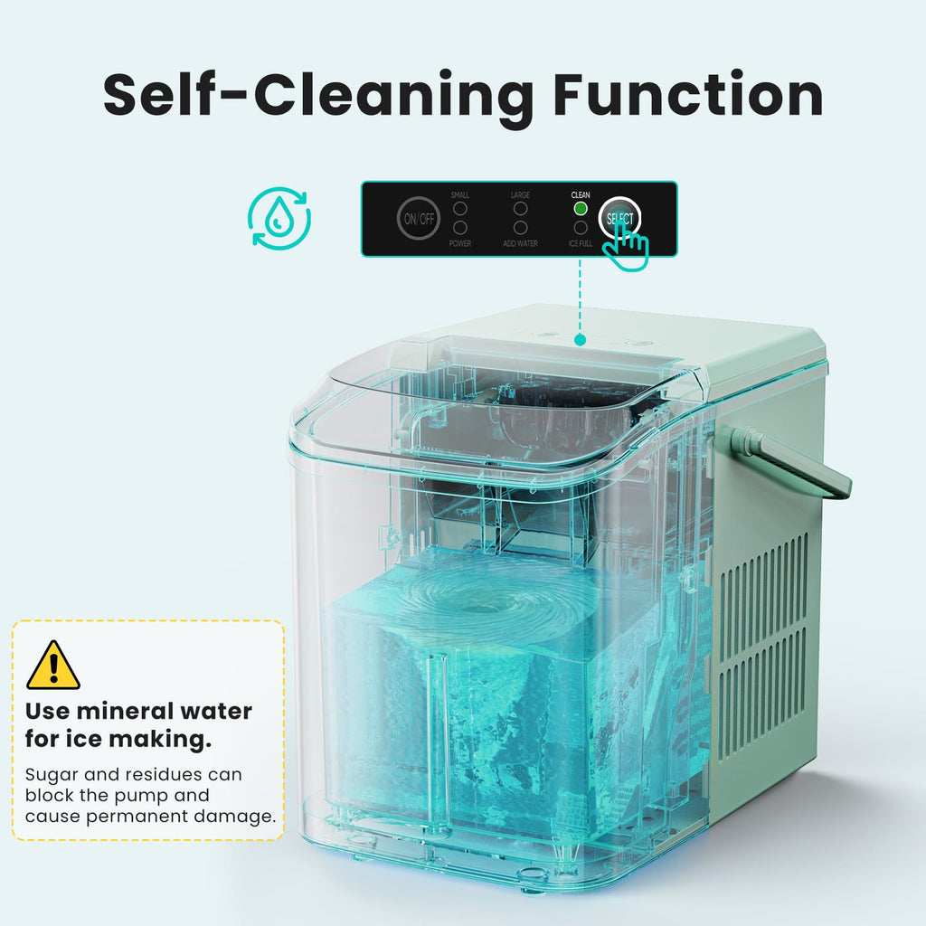 Portable Countertop Ice Maker with Basket & Scoop, 2 Cube Sizes J564378