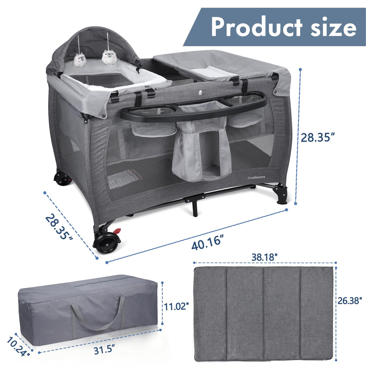 5-in-1 Pack and Play with Bassinet & Changing Table F930115