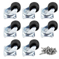 1 inch Swivel Caster Wheels Rubber Base, 8pcs V1703