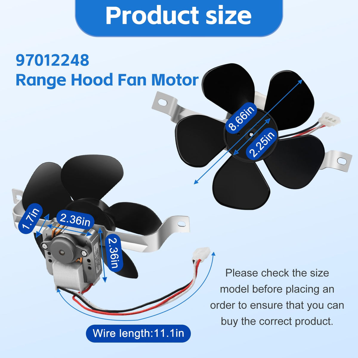 Range Hood Fan Motor Replacement Kit W46272
