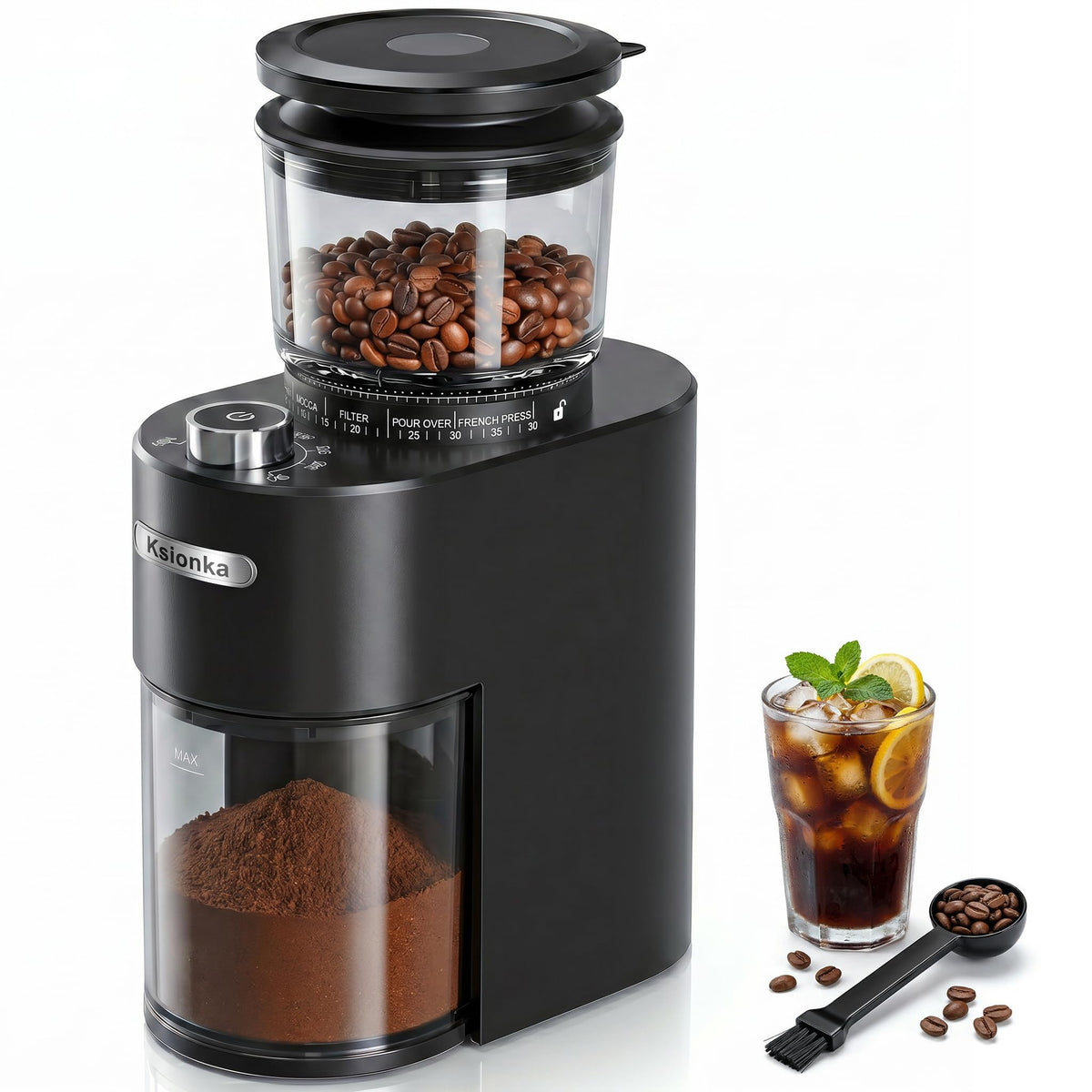 Conical Coffee Bean Grinder, 38 Precise Settings, Anti-Static N886513